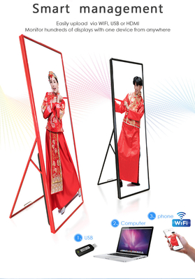 Free Standing LED Poster Display P2.5 Indoor 1920X640mm For Stores Airports Exhibitions